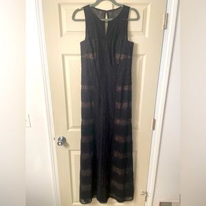 BCBG MaxAzria Black Lace Evening Gown Size 8